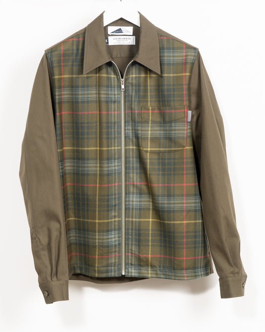 Yard - Khaki tartan panel shirt